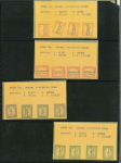 Stamp of Egypt » Officials 1952 Officials 1m to 50m set of 9 with four overprint colour trials for each value, ingreen, violet, blue and black, and each with the ''Palace'' cachet on reverse