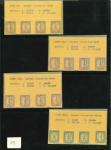 Stamp of Egypt » Officials 1952 Officials 1m to 50m set of 9 with four overprint colour trials for each value, ingreen, violet, blue and black, and each with the ''Palace'' cachet on reverse