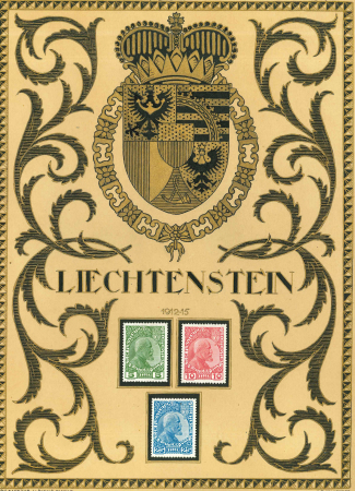 Stamp of Liechtenstein 1912-1938 collection in album