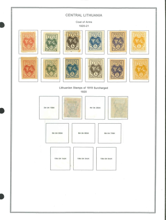 Stamp of Lithuania » Lithuania (Central) 1920-1922, extensive mint **/* collection, Michel n°
