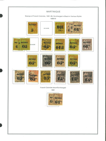Stamp of Colonies françaises » Martinique Martinique : 1886-1912, petite collection d'anciens