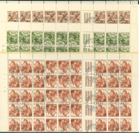 Stamp of Switzerland / Schweiz »  Zwischenstege mit Lochung 4 postfrische Kleinbögen