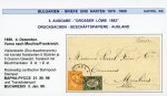 Stamp of Bulgaria 1898 BULGARIA 3rd issue 3St orange in combination with 5th issue 2St green tied to small printed matter envelope to France
