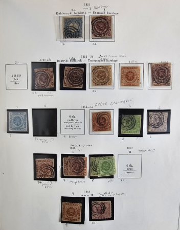 Stamp of Denmark » Collections 1851-1979, mint and used collection with first issues,