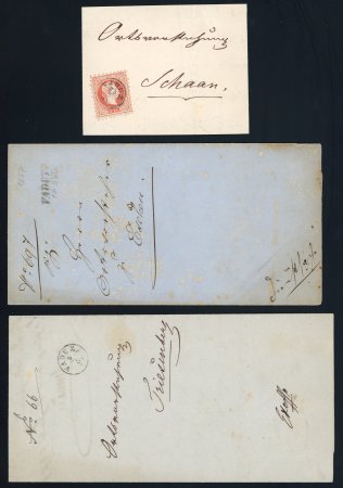 Stamp of Liechtenstein LIECHTENSTEIN 1867-81 3 items with VADUZ postmarks