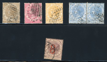Stamp of British P.O. in Siam (Bangkok) » Cancellations » Consular Cachets 1867-72 Straits issues used Bangkok Consular hs
