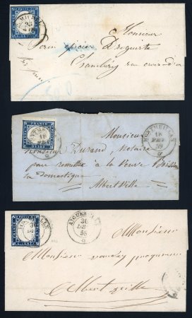 Stamp of France » Lettres Classiques Collections 1858-1860, Ensemble de 5 lettres d'Italie avec oblitérations