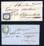 Stamp of France » Lettres Classiques Collections 1858-1860, Ensemble de 5 lettres d'Italie avec oblitérations
