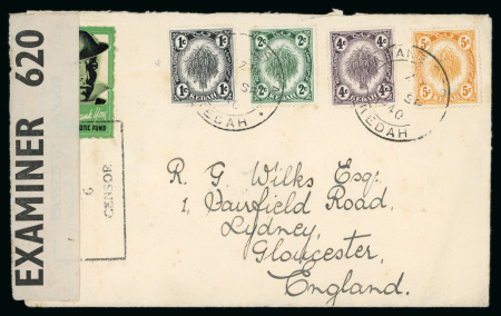 Stamp of Malaysia » Malaysian States » Kedah 1940 Patriotic Fund labels cover