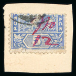 Stamp of Malaysia » Malaysian States » Pahang 1897 2c and 3c horizontal bisects