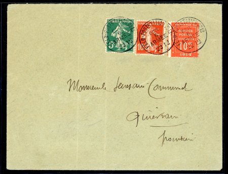Stamp of France » Guerre 1914, Timbre de guerre Y&T n°1 10c vermillon sur lettre