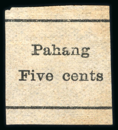 Stamp of Malaysia » Malaysian States » Pahang 1899 Pahang/ Four Cents ovpt plain paper tied