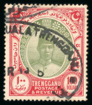 Stamp of Malaysia » Malaysian States » Trengganu 1921-41 $50 and $100 fiscally used