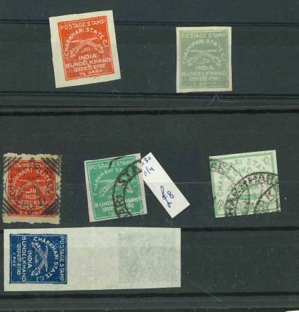 Stamp of Indian States » Charkhari 1909-1945 Small lot of Charkhari issues including SG46a,