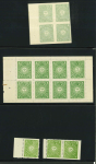 Stamp of Indian States » Jasdan 1942-47 1a pale yellow-green perf.8.5-9 group incl. singles, booklet panes and large sheets and shades