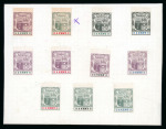 Stamp of Mauritius » 1900-05 Arms Issue (SG 138-155) 1900-05 Arms issue, De La Rue Appendix E sheets with 27 imperforate colour trials for the low values