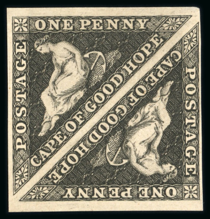 Stamp of South Africa » Cape of Good Hope 1853 1d Plate proof in Black. Sound margins all around