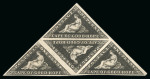 Stamp of South Africa » Cape of Good Hope 1853 1d Plate proof in Black. Block of four. Sound