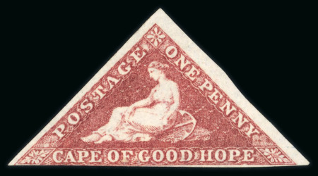 Stamp of South Africa » Cape of Good Hope 1853 1d Plate proof in Rose on ungummed paper. Imperf