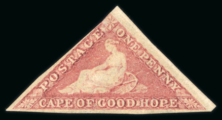 Stamp of South Africa » Cape of Good Hope 1855-58 1d Plate proof in Rose red on white paper,