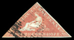 Stamp of South Africa » Cape of Good Hope 1853 1d deep brick-red on deeply blued paper, used