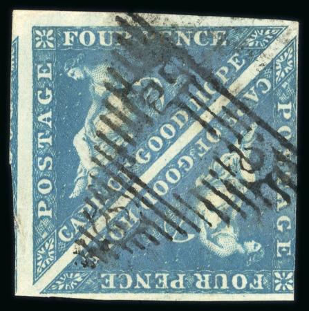 Stamp of South Africa » Cape of Good Hope 1853 4d deep blue on deeply blued paper in a pair used