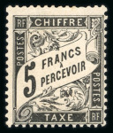 Stamp of France » Timbres-Taxe 1882, Taxe Duval Y&T n°24, 5f noir, neuf ** MNH, signé