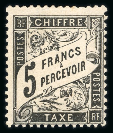 Stamp of France » Timbres-Taxe 1882, Taxe Duval Y&T n°24, 5f noir, neuf ** MNH, signé
