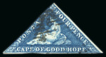 Stamp of South Africa » Cape of Good Hope 1853 4d on slightly blued paper. Both shades Deep Blue