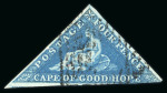 Stamp of South Africa » Cape of Good Hope 1853 4d on slightly blued paper. Both shades Deep Blue