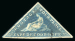 Stamp of South Africa » Cape of Good Hope 1855 4d on white paper. Deep Blue (SG6), Blue (SG6a).