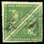 Stamp of South Africa » Cape of Good Hope 1855-63 6d on white paper. Bright yellow green used