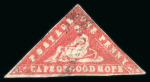 Stamp of South Africa » Cape of Good Hope 1861 1d Vermillion (SG13) Woodblock, used, close margins.