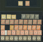 Stamp of France » Timbres-Taxe CANCEL 1871-1927, sur une plaquette, petit stock de timbres