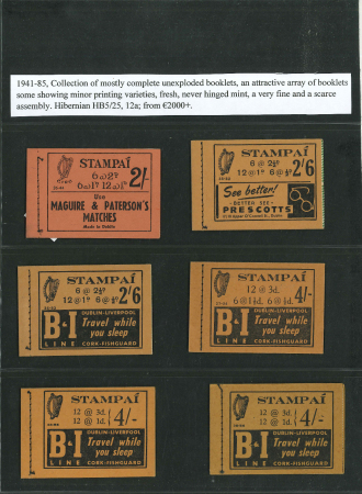 Stamp of Ireland » Booklets 1941-85 Collection of over 60 mostly unexploded booklets,