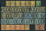 Stamp of France » Collections 1849-1850, sur une plaquette, ensemble de 65 timbres