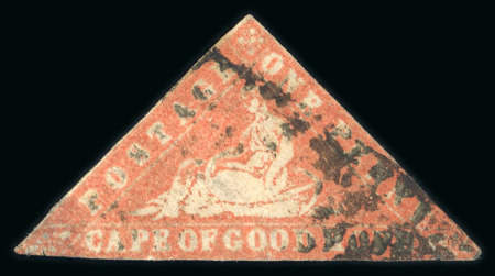 Stamp of South Africa » Cape of Good Hope 1861 1d Brick Red (SG13b) Woodblock, margins close
