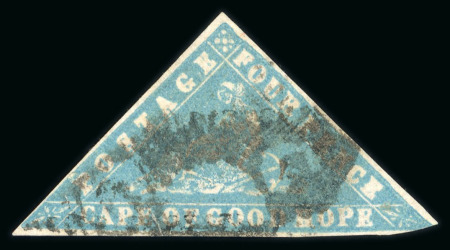 Stamp of South Africa » Cape of Good Hope 1861 4d Pale Milky Blue (SG14) Woodblock, small margins