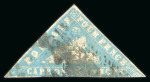 Stamp of South Africa » Cape of Good Hope 1861 Woodblock 4d pale milky blue with "retouch or repair" variety to right hand corner, used