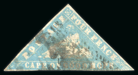 Stamp of South Africa » Cape of Good Hope 1861 Woodblock 4d pale milky blue with "retouch or repair" variety to right hand corner, used