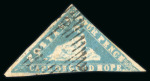 Stamp of South Africa » Cape of Good Hope 1861 Woodblock 4d pale bright blue showing "retouched" plate on right hand corner, used