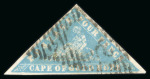 Stamp of South Africa » Cape of Good Hope 1861 4d Pale Bright Blue (SG14b) Woodblock. Small to