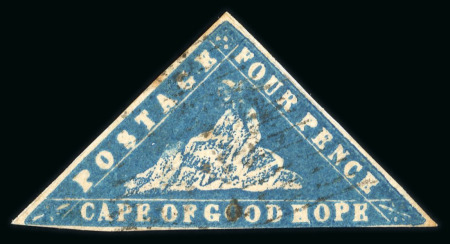 Stamp of South Africa » Cape of Good Hope 1861 Woodblock 4d deep bright blue used