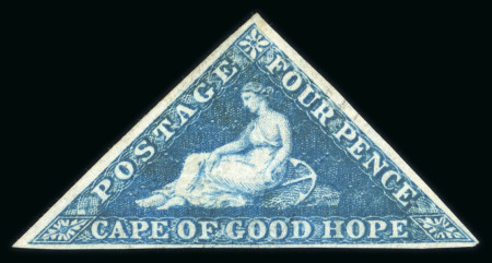 Stamp of South Africa » Cape of Good Hope 1863-64 4d Deep Blue (SG19), Blue (SG19a), Slate Blue