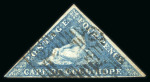Stamp of South Africa » Cape of Good Hope 1863-64 4d Deep Blue (SG19), Blue (SG19a), Slate Blue