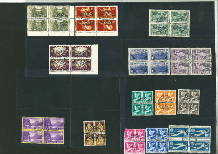 Stamp of Switzerland / Schweiz » Schweiz ab 1907 1914-38, Lot gestempelter Viererblocks