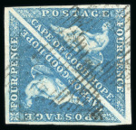 Stamp of South Africa » Cape of Good Hope 1863-64 4d Steel Blue (SG19c) pair. Large margins all