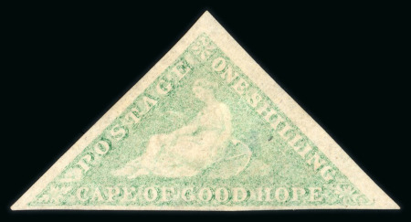 Stamp of South Africa » Cape of Good Hope 1863-64 1s Pale Emerald Green, Unused copy with original