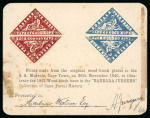 Stamp of South Africa » Cape of Good Hope 1940 Jurgens 1d and 4d Woodblock reprints, sample card bearing two pairs of reprints
