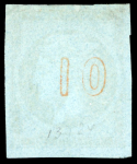 Stamp of Greece » Large Hermes Heads » 1862-67 2nd Athens print 10 Lep red – orange unused with large margins all around,